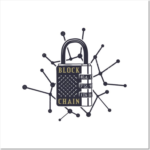 Blockchain Padlock Wall Art by CryptoTextile